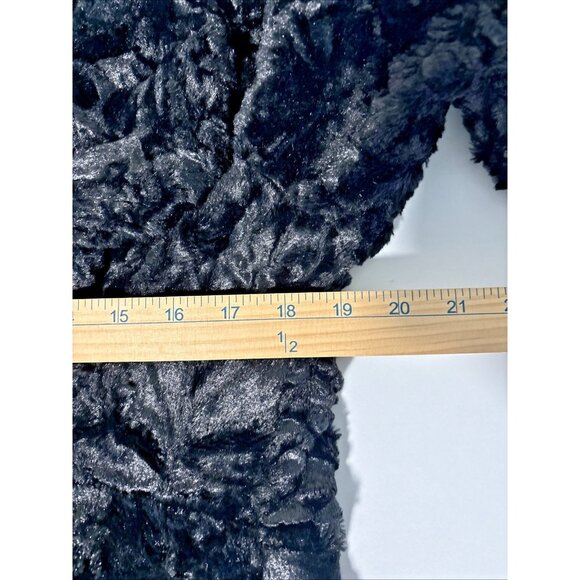Anthropologie Hazel Haze Black Velvet Duster Coat Jacket Women’s Size L Longline - Picture 4 of 10